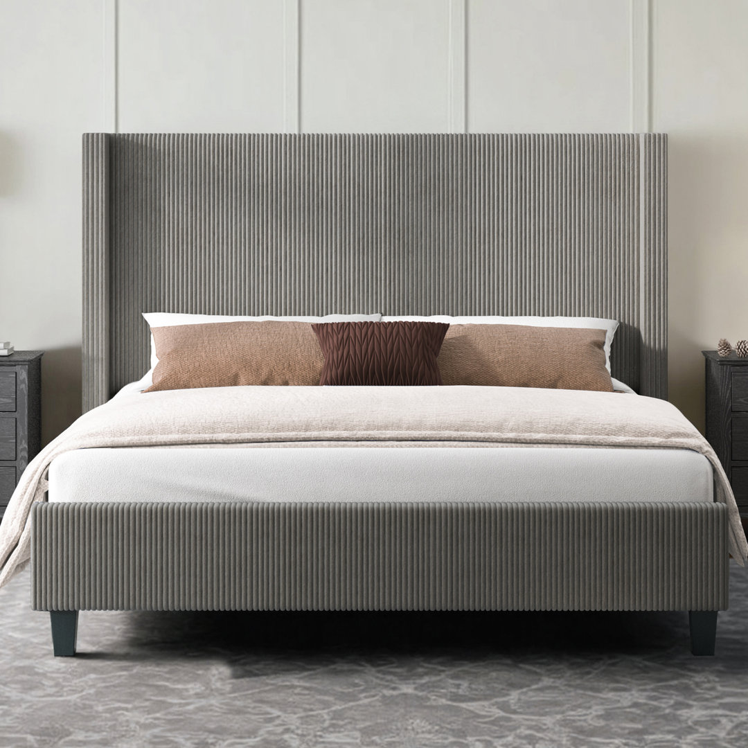 Wauseon Corduroy Upholstered Bed